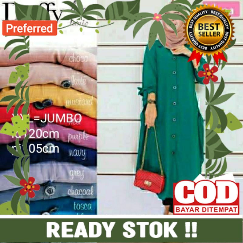 TUNIK WANITA JUMBO / LD:120/PJ:105 / DUFFY TUNIK JUMBO TERLARIS&TERMURAH BISA COD// BAJU WANITA MURA