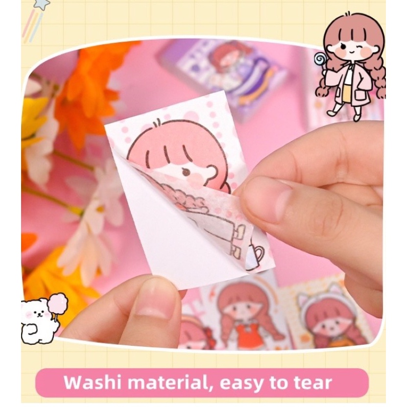 

[TERMURAH !!!] Mainan Stiker Buku Momo Kecil Mini / Sticker Note Washi Karakter Manga Anak Kecil (24lembar )