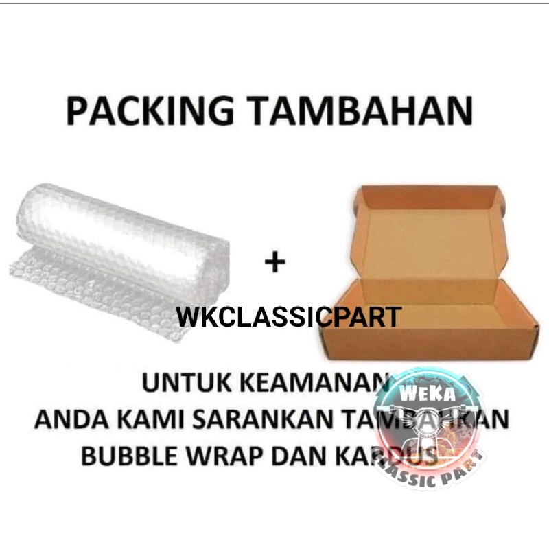 

tambahan packing bubble wrap + kardus