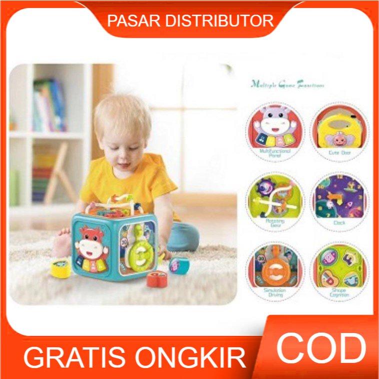 COD Mainan Anak ACTIVITY CUBE BOX Mainan Edukasi Anak Montessori Activity