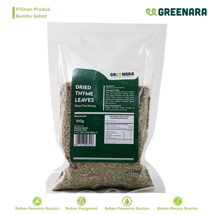 

[KUALITAS PREMIUM] Daun Thyme Kering 100gr / Dried Thyme Leaves (Sachet) Termurah
