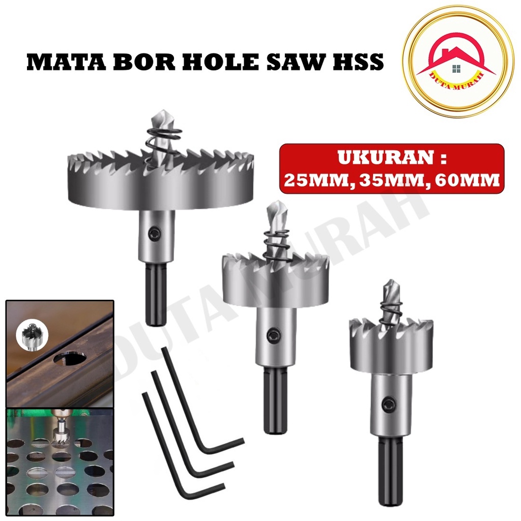MATA BOR HOLE SAW HSS BESI MATA BOR PELUBANG BESI 25mm 35mm 60mm MATA BOR DRILL BIT BESI