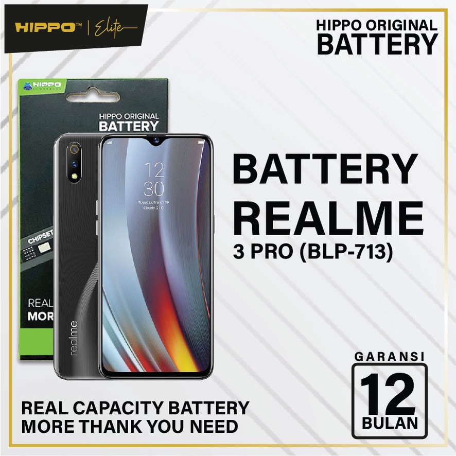 [ HIPPO BLP713 ]- Hippo Baterai Realme 3 PRO BLP-713 BLP713 4045Mah Original Cell
