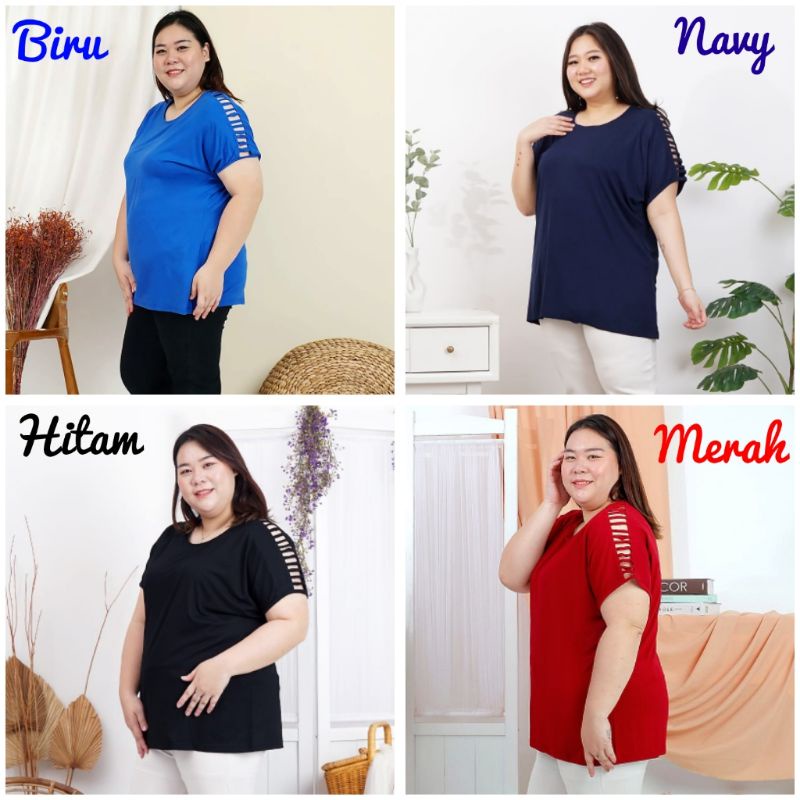 LD 140 BAJU ATASAN KAOS BLOUSE FASHION PAKAIAN WANITA CEWEK KEKINIAN SUPER JUMBO BIGSIZE OVERSIZE SP