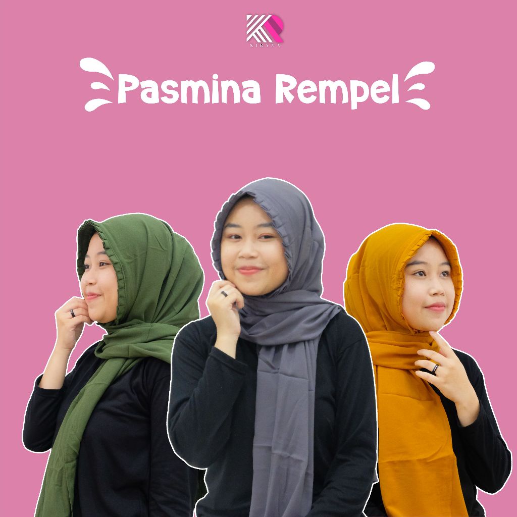 𝗞𝗜𝗥𝗔𝗡𝗔 Pashmina Rempel Diamond  Jilbab Tali Lipit Kcb 150 X 75 Diamond Kerudung Wanita Pasmina Jumbo