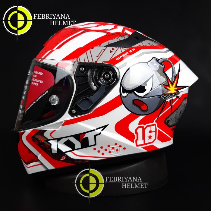 HELM KYT TT COURSE SUPER MARIO FULL FACE KYT TT COURSE