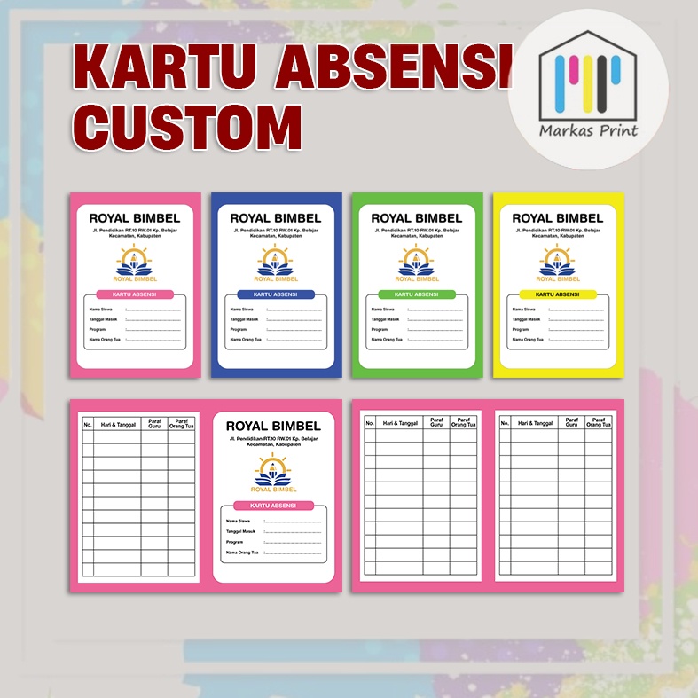 

Kartu Absensi Custom / Kartu Absensi Bimbel Les