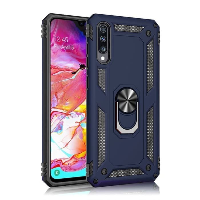 Pelindung HP Samsung A7 2018 Sergeant Military Slim Armor Case Rugged Shockproof - Hitam
