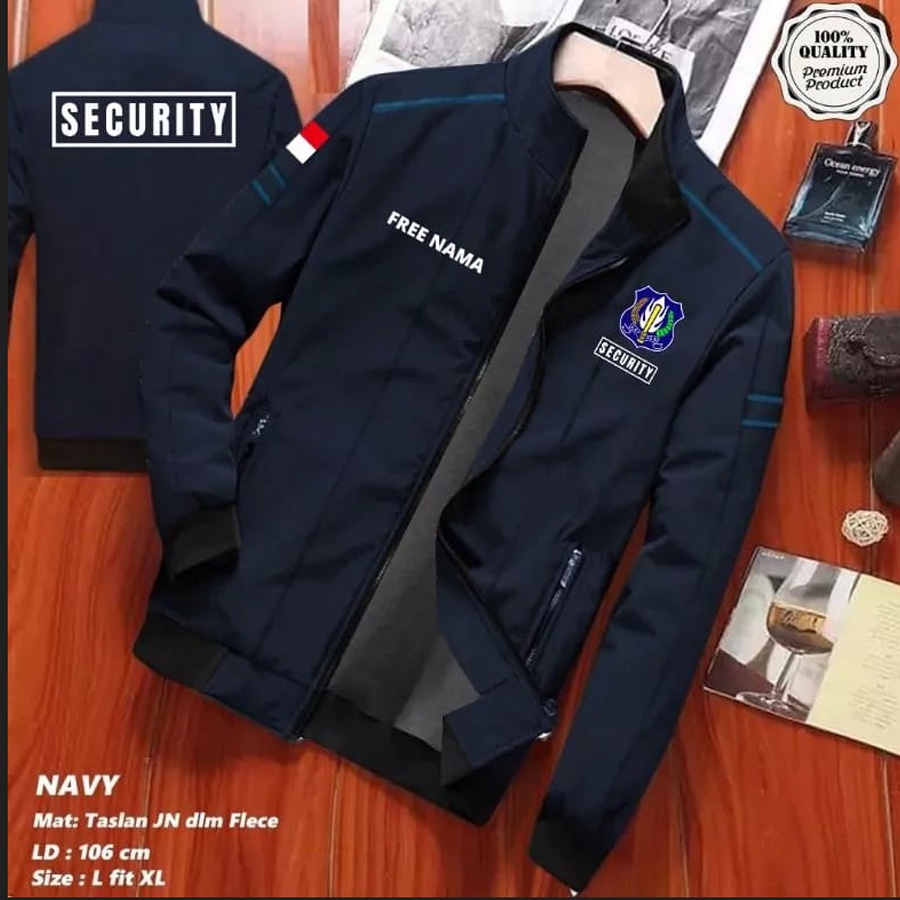 JAKET SATPAM / SECURITY PARASUT BOLAK BALIK TERBARU / JAKET CUSTOM SABLON satuan!