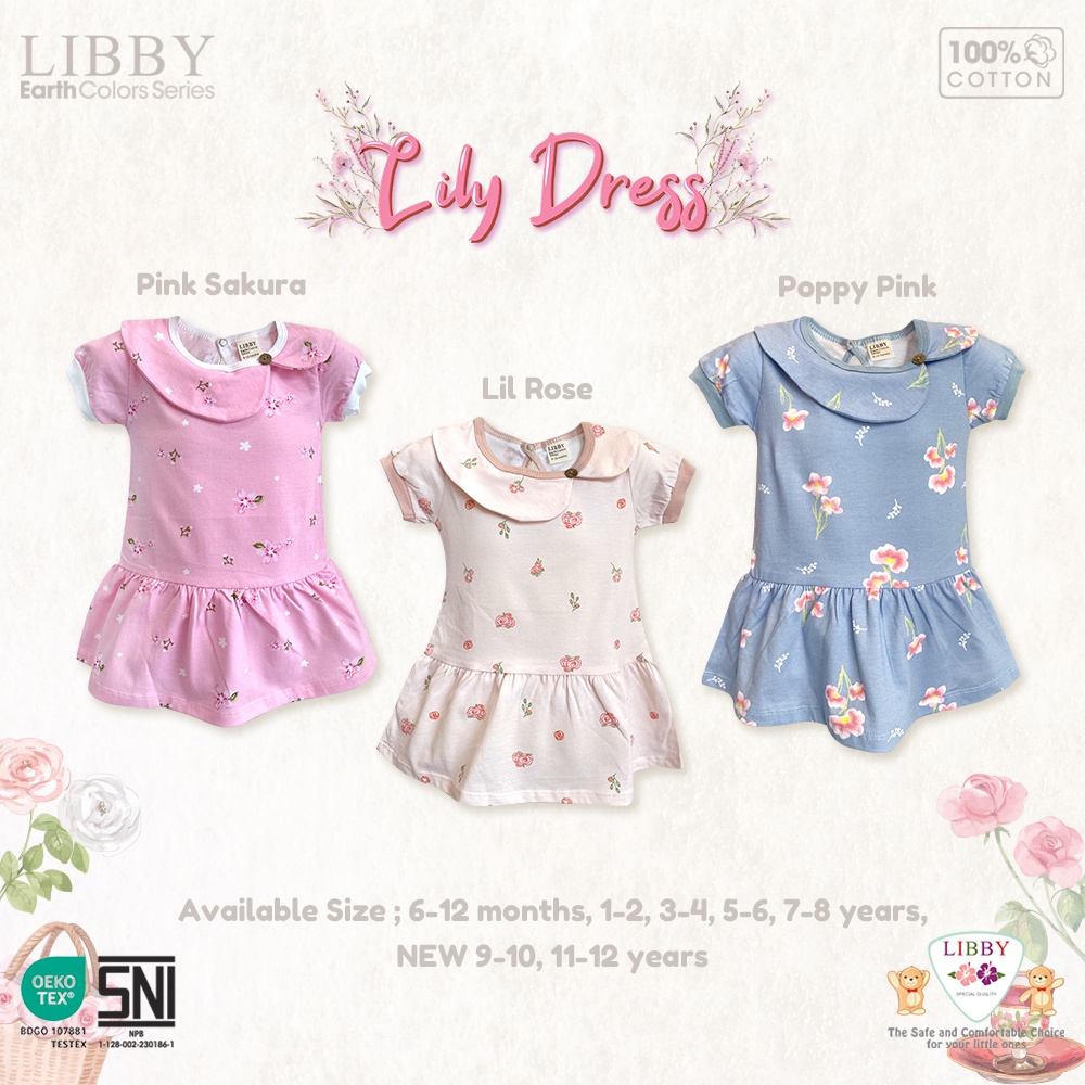 Libby Lily Dress / Dress Anak / Baju Anak Perempuan / Baju Libby / Baju Bayi