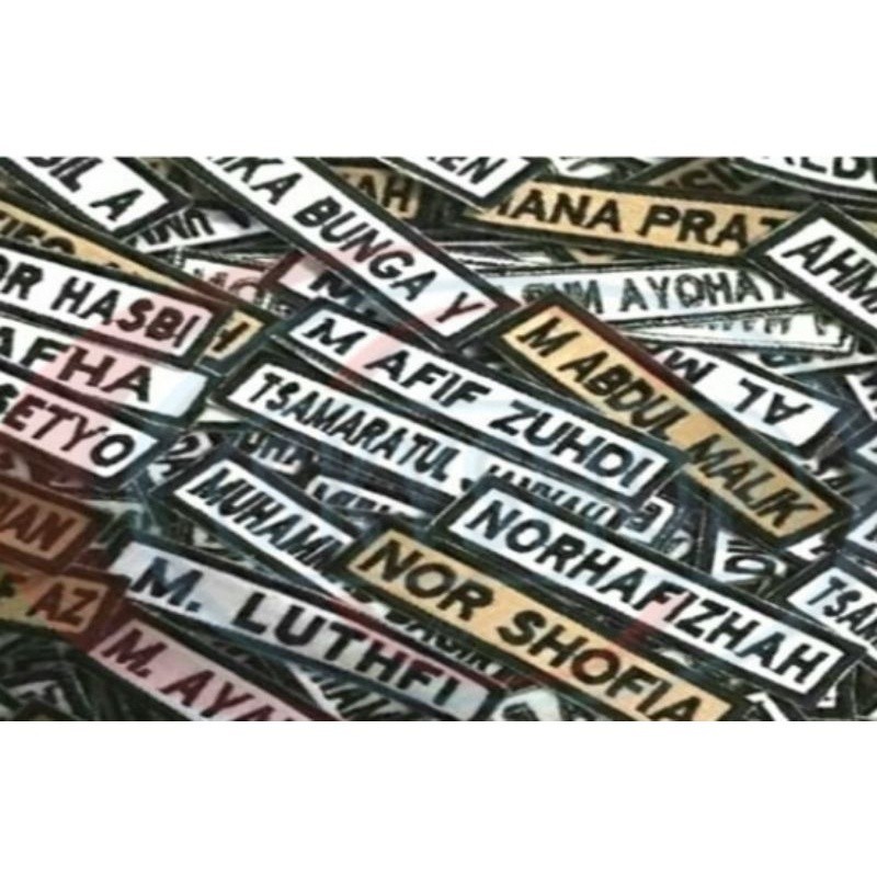 

Bordir Bordir name tag/nama dada/bordir namabisa pesan satuan