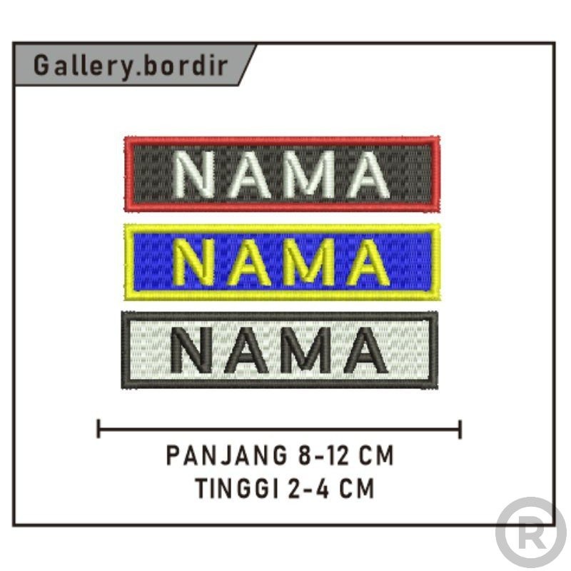 Bordir bordir nama request | label nama custom | nama bordir sekolah Bordir Nama Dada