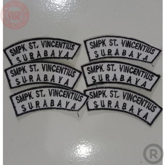 

Bordir Bet Nama /Name Tag / Nama Dada /Papan Nama Bebas Request (Max Huruf) Terbaru Nama dada Sekolah Bordir Nama Custom