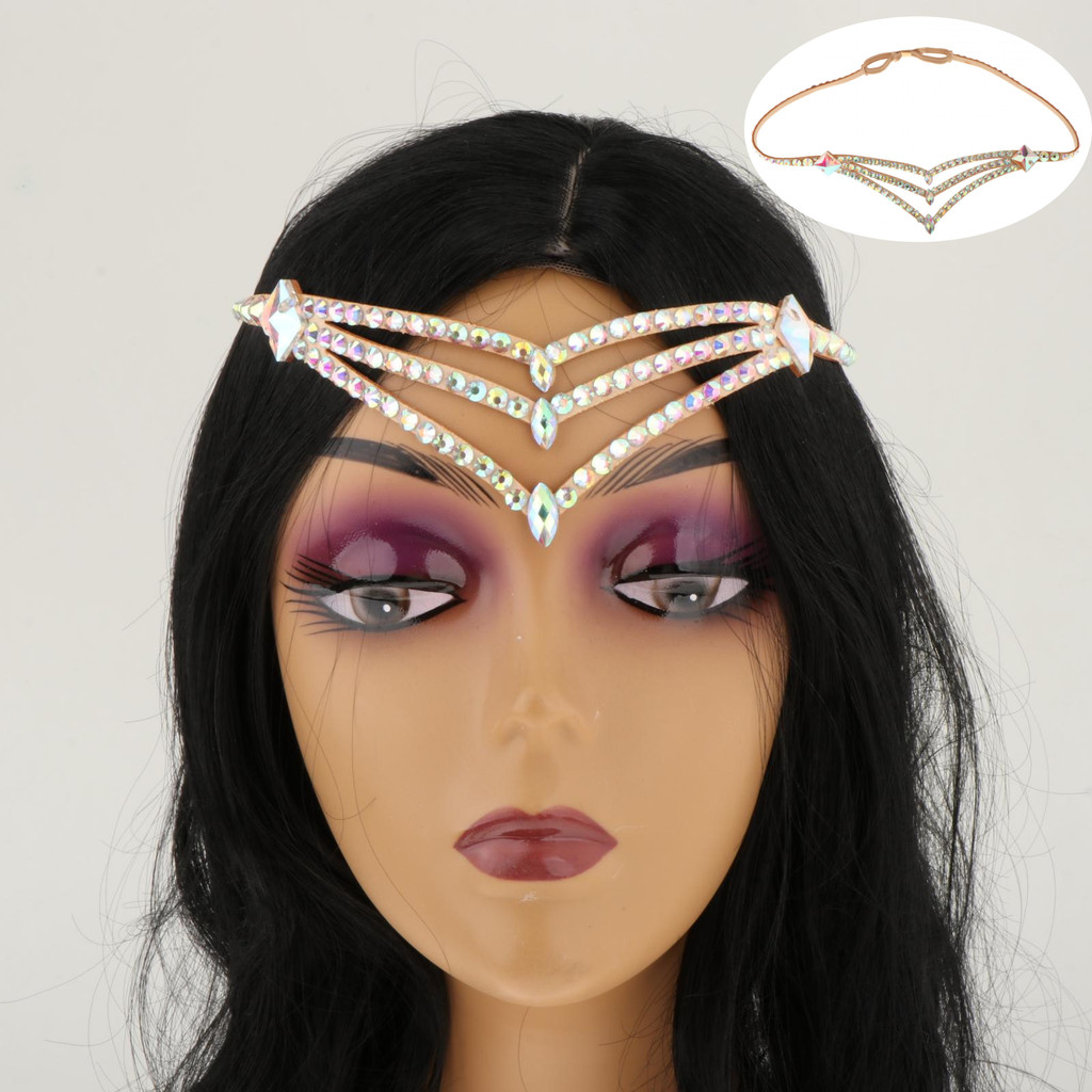 

Belly Dance Headdresses Rhinestone Adjustable Bellydancing Head Wear Head Chain for Festival Party Stage Performance Wedding