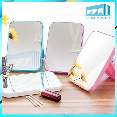 GP PAKET 5PCS Cermin Lipat Persegi Kaca Mini Persegi Aesthetic Cermin Kecil Portable Standing Mirror