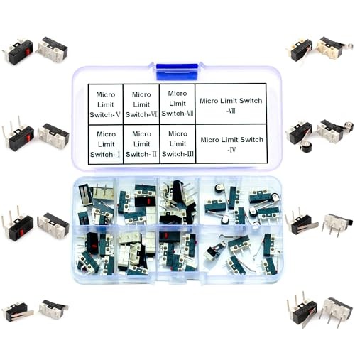 Micro Limit Switch Mouse Switch Assorted Kit, SPDT 3Pin 1NO 1NC AC 1A 125V Momentary Push Button (Li