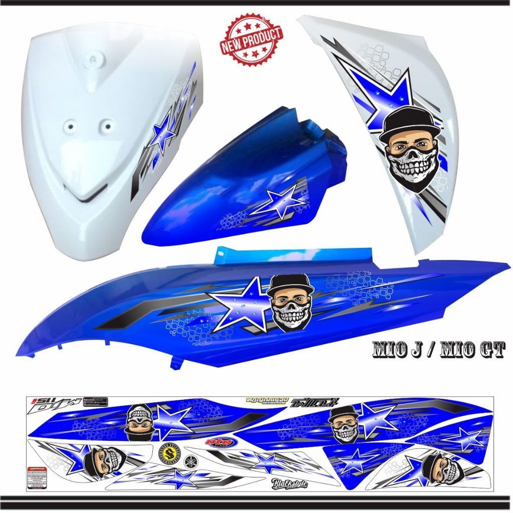 STIKER MOTIF TERLARIS STIKER MIO J / STRIPING KEREN MURAH MIO GT MIO J STIKER