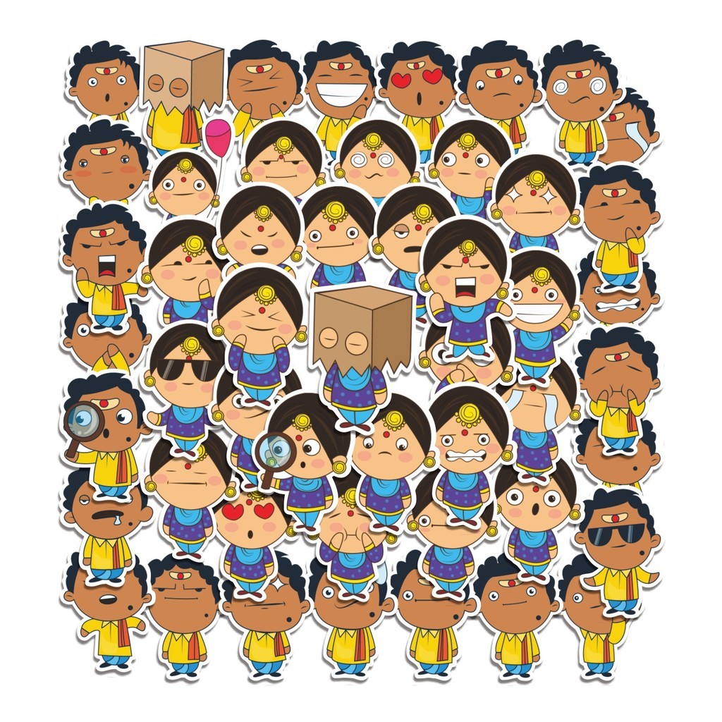 

COD 50 Pcs Stiker Indian Couple / Pasangan India Lucu Anti Air Untuk Dekorasi Notebook Sepeda Skateboard Handphone