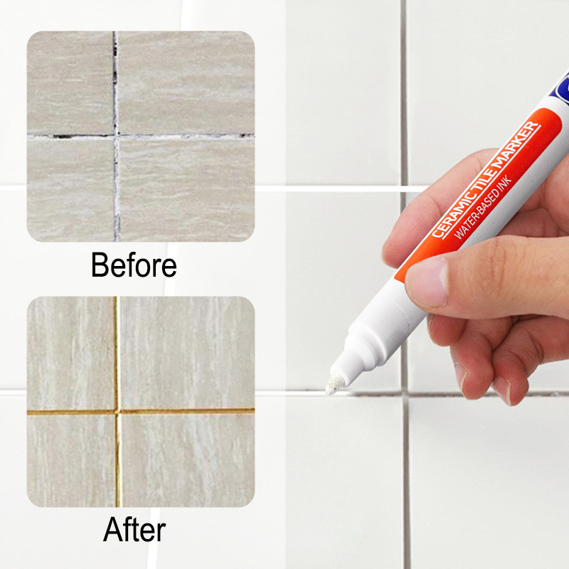 

12 Color Waterproof Tile Marker Repair Wall Seam Restorer Pen For Kitchen Tiles Floor Bathroom Decontamination Seam Repair Tools