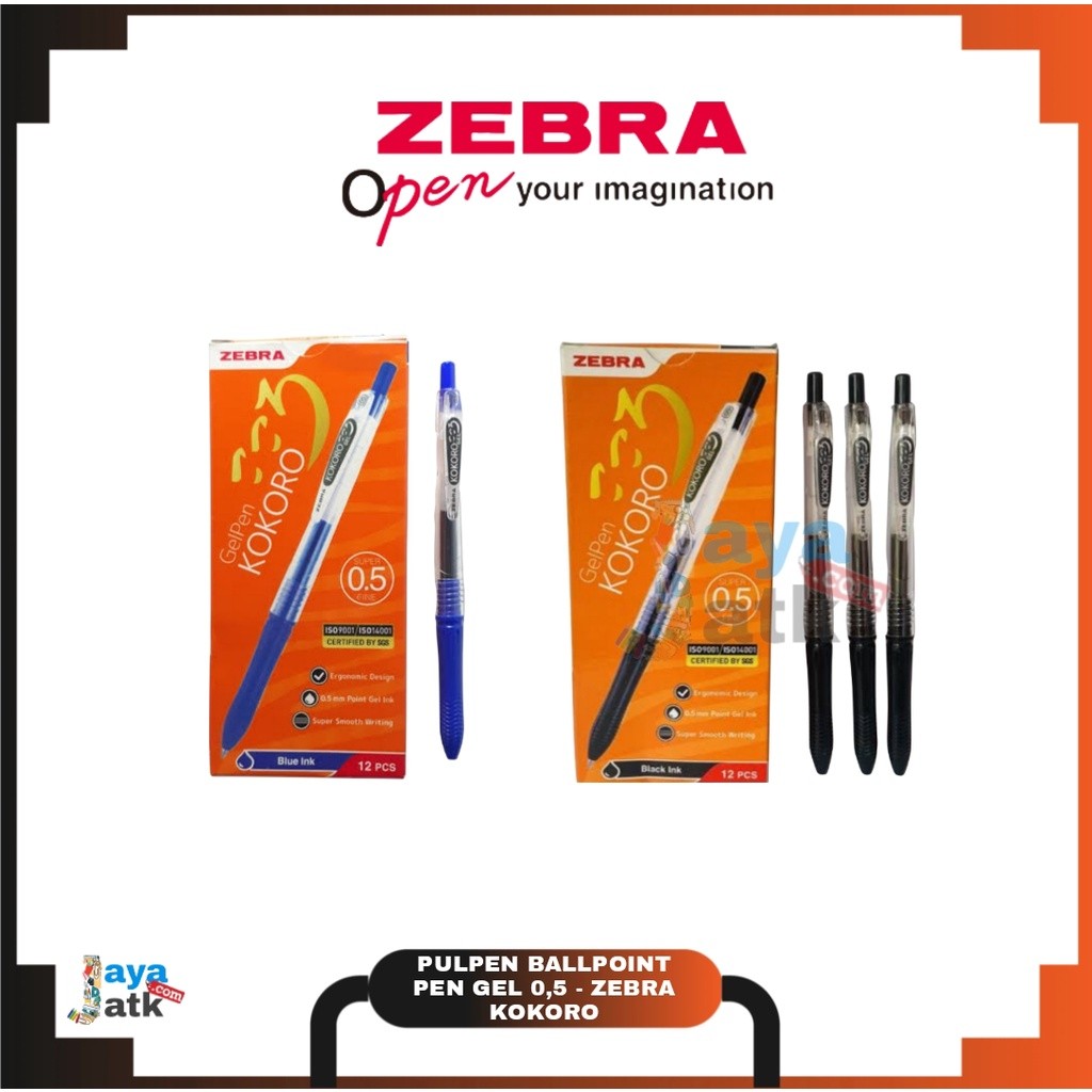 

(PACK) Pulpen / Ballpoint Pena Gel 0,5 - Zebra Kokoro