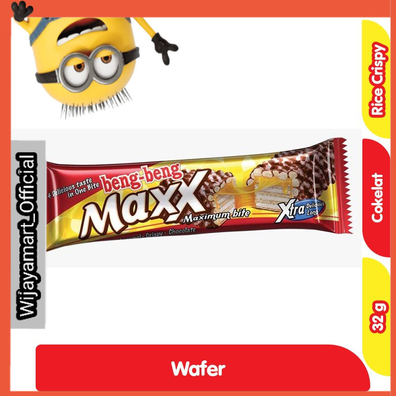 

beng-beng Maxx Wafer Rice Crispy Cokelat 32 g