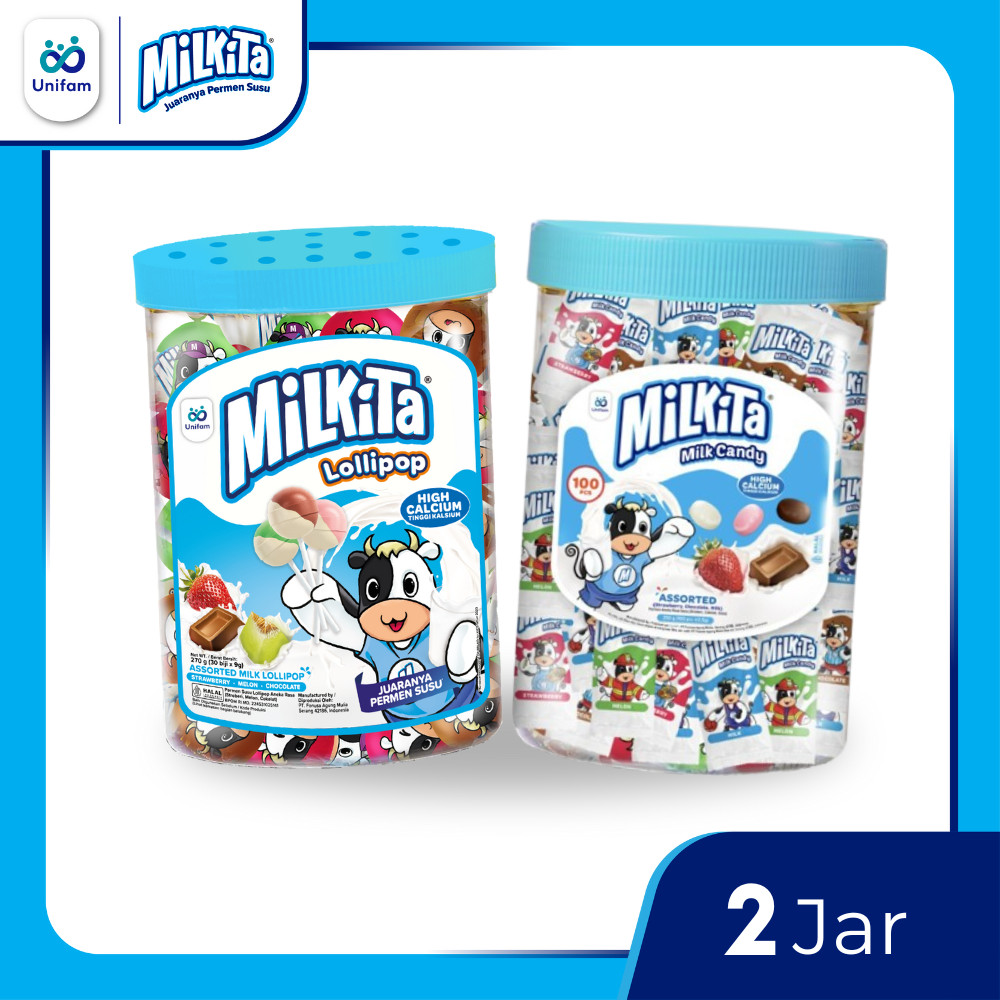 

Paket Combo Permen Milkita Jar Lolipop and Candy (2 Jar)