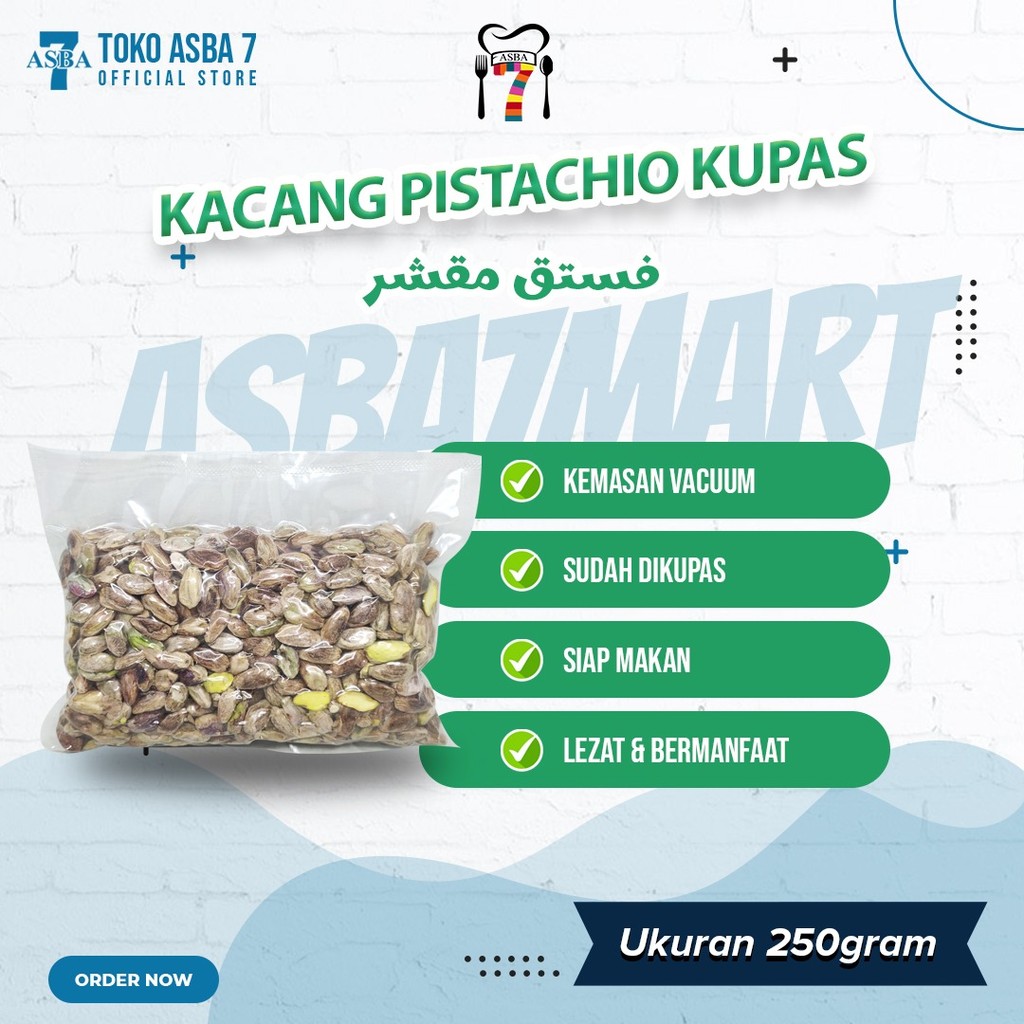 

ASBA KACANG PISTACHIO KUPAS 250 GR