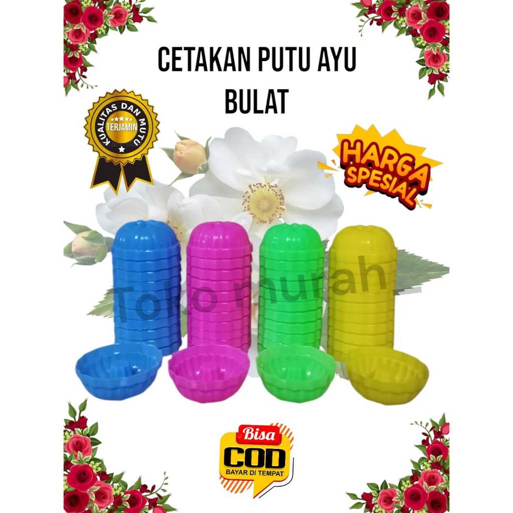 

ZALOMART.ID 12 Pcs Cetakan Kue Putu Ayu Bulat / Cetakan Puding Bulat Plastik