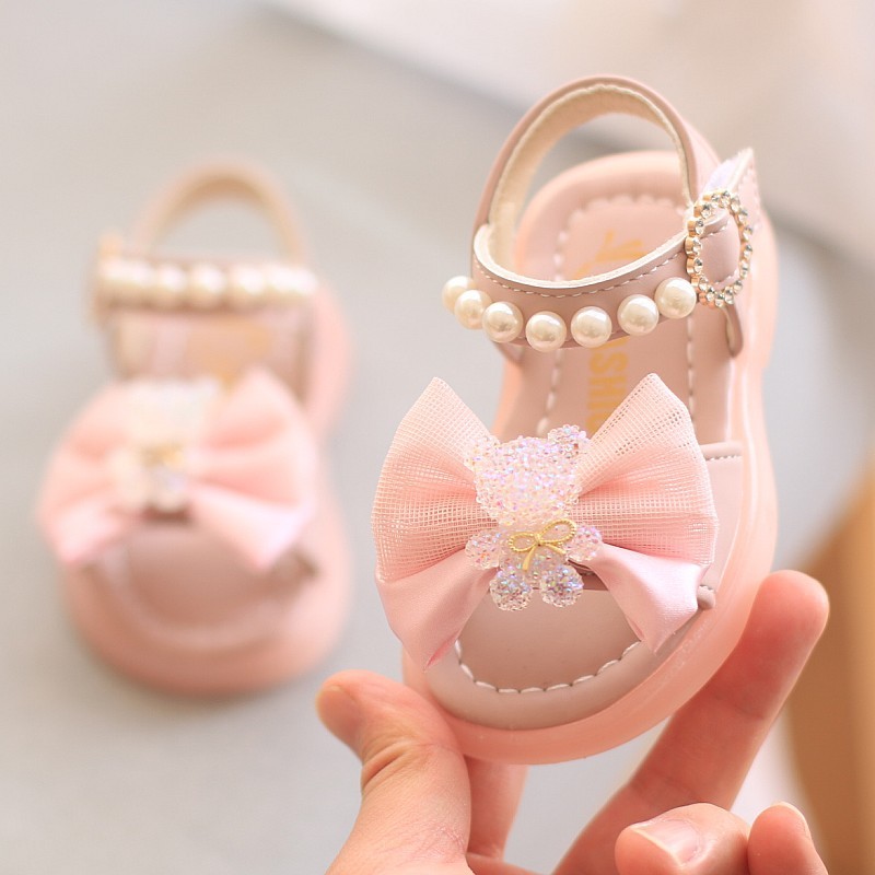 Summer Cartoon Baby Girls Sandals Children 1-2 Years Old Little Girls Princess Shoes Fashion Bow Tie