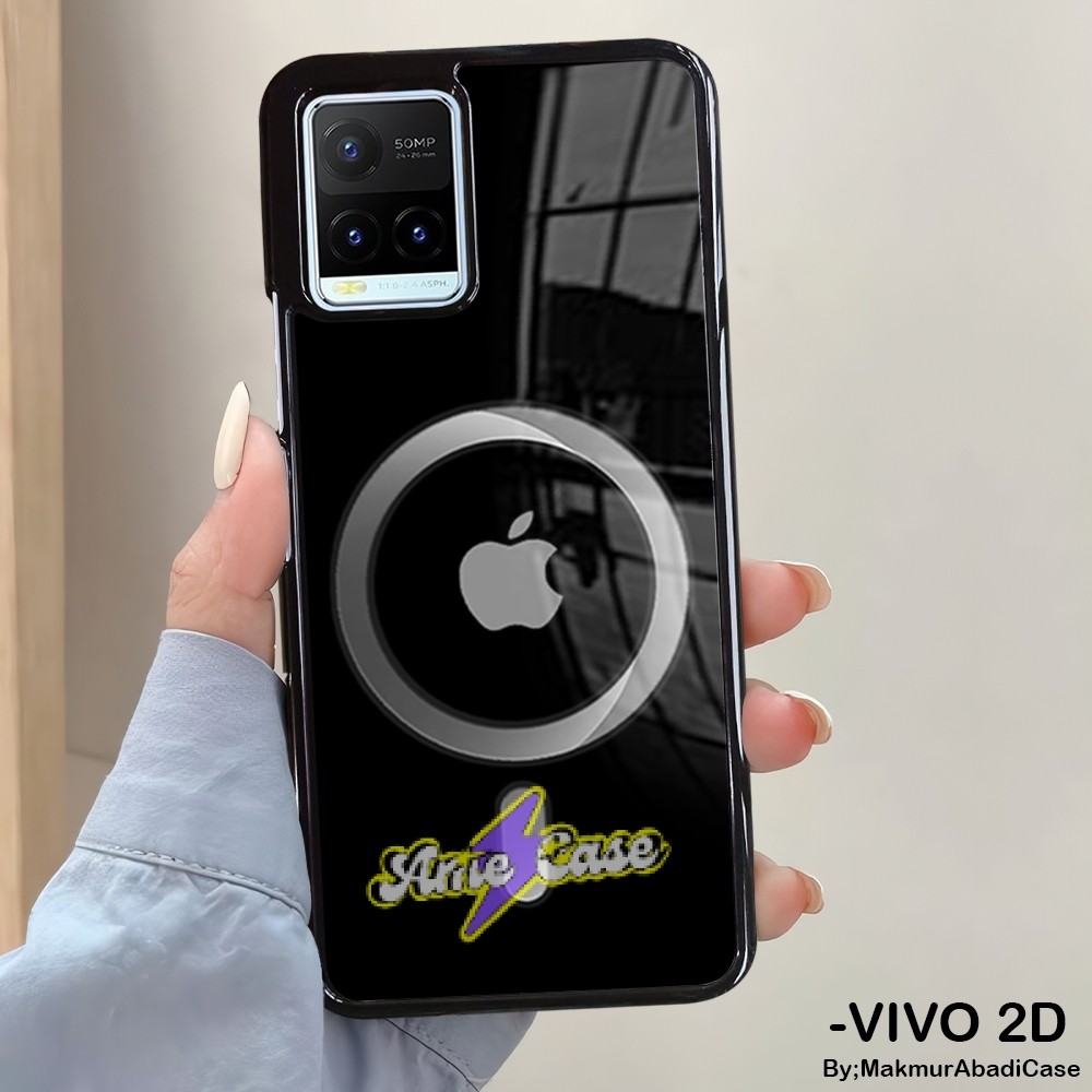 AMECASE Hardcase Glossy 2D Case Vivo Y21 Y21A Y21S Y21T Y33T Y33S Casing Vivo - Case Motif Logo Ipho
