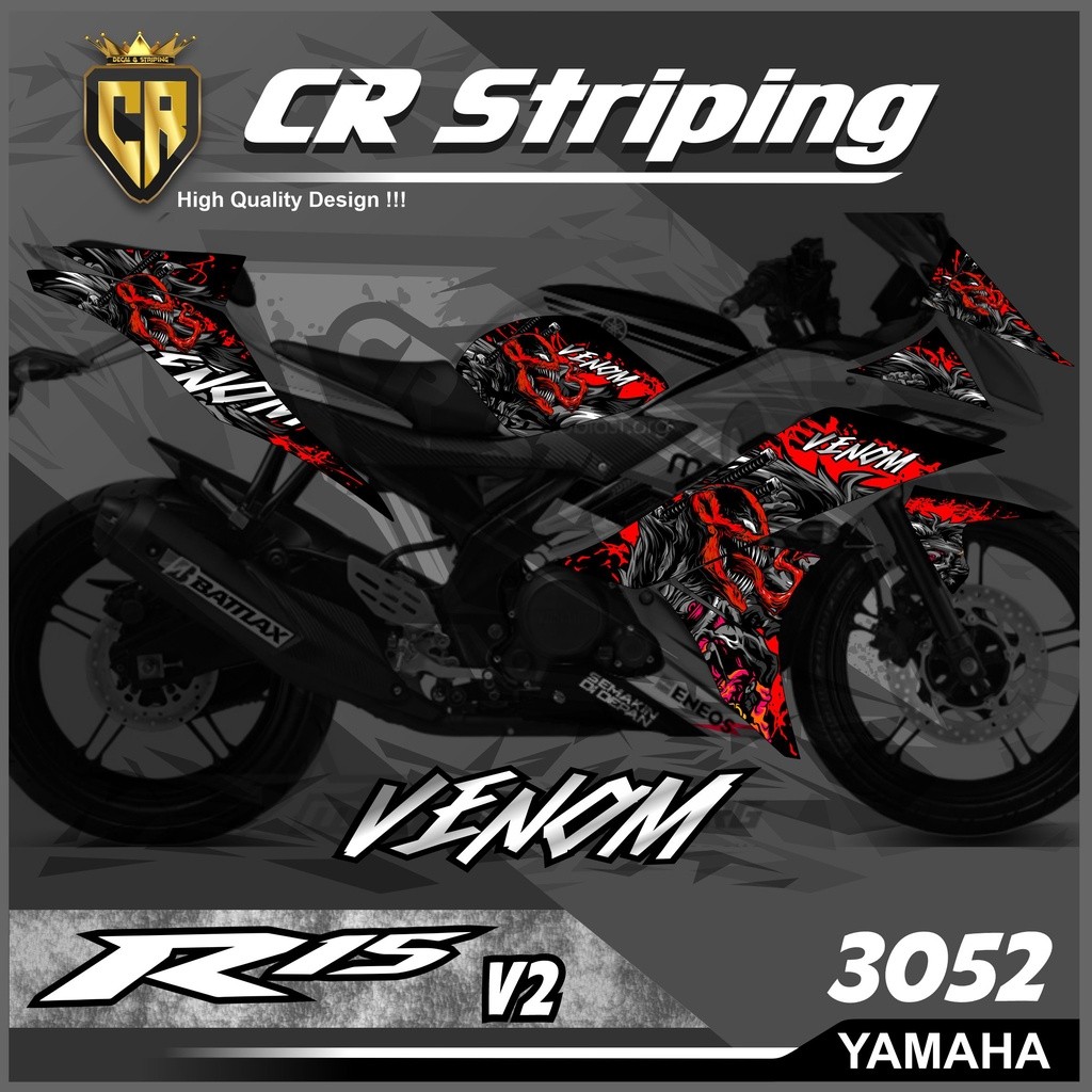 Sticker Striping GSX R 150 Desain Venom Semi Full-Striping GSX R 150 -3079