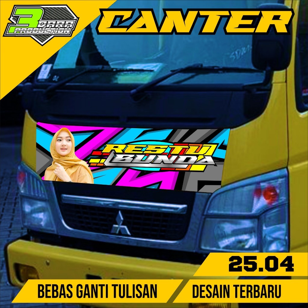 Stiker Kabin Depan Truck Canter Desain Terbaru Decal kabin Depan Truck Canter 25.04