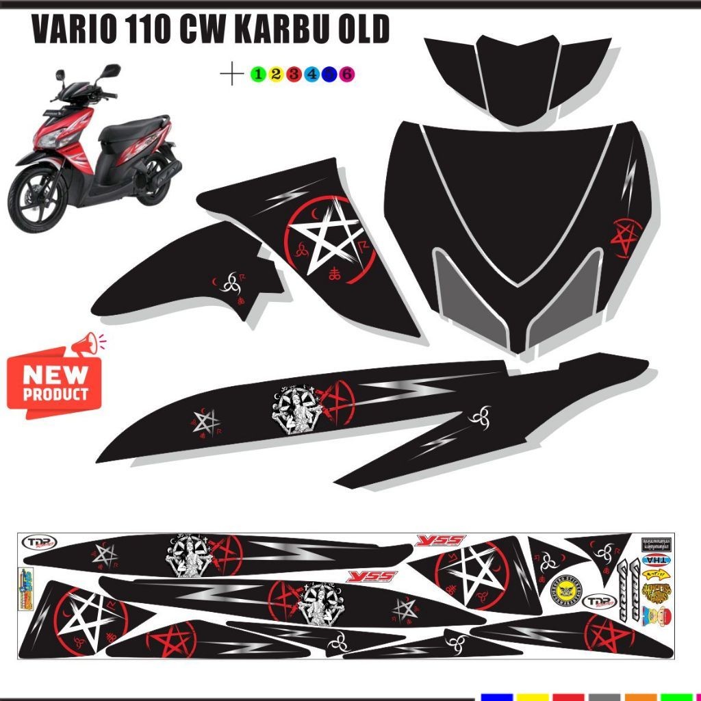 LIS VARIASI STIKER MOTOR VARIO CW OLD 110 VARIASI STRIPING VARIO LAMA 110