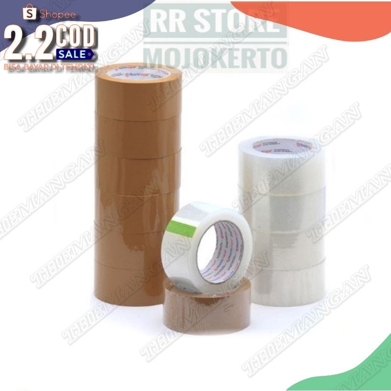 

[BISA COD] LAKBAN / SOLASI MURAH SUPER 45mm X 90Y/200Y LAKBAN BENING DAN COKLAT - MURAH