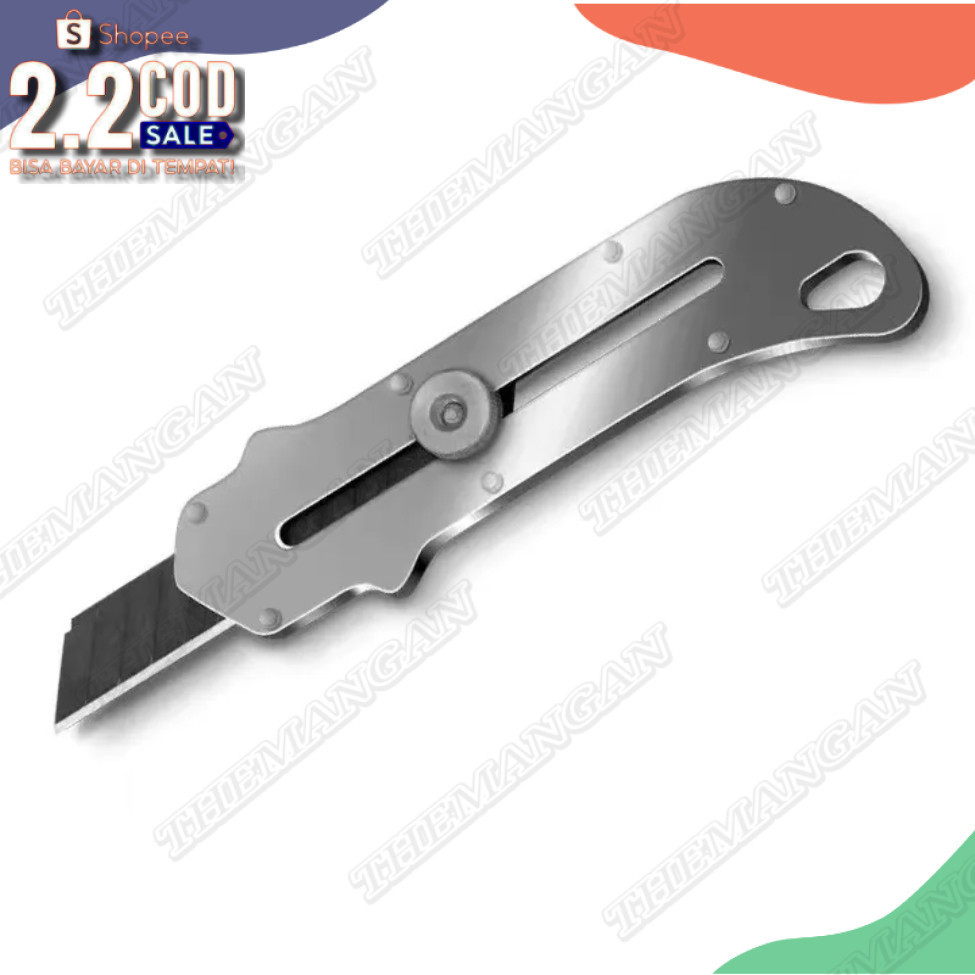 

[BISA COD] Cutter + 10PCS Refil Stainless Baja Cuter Besi Multifungsi 18 MM Tahan Karat - MURAH