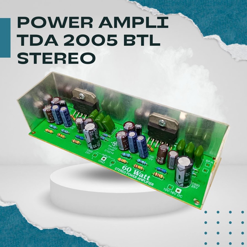 Kit Power Amplifier TDA 2005 BTL Stereo – Modul Amplifier + Heatsink untuk Audio System