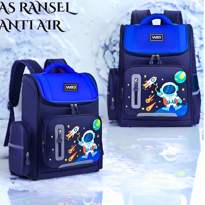 GT76R SMARTGIRL New Tas Ransel Anak Sekolah Import Sd Cowok Anti Air Astronot 00550