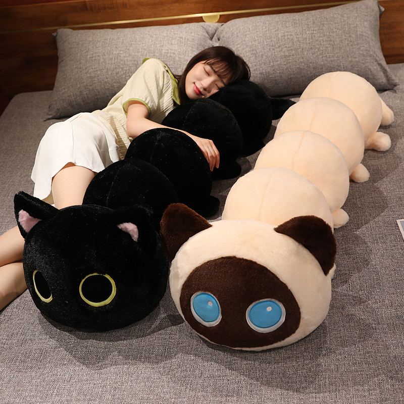 

Giant Cute Soft Cat Plush Sleep Long Pillow Cushion Kawaii Black Cat Soft Plush Toys Gift
