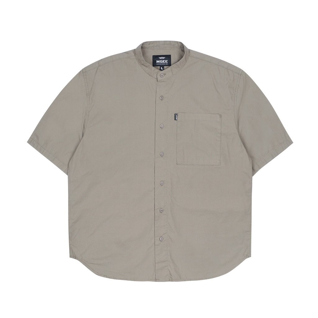 MGee Baju Kemeja Pria Shanghai Koko OVERSIZE Ahmir C001 Light Brown