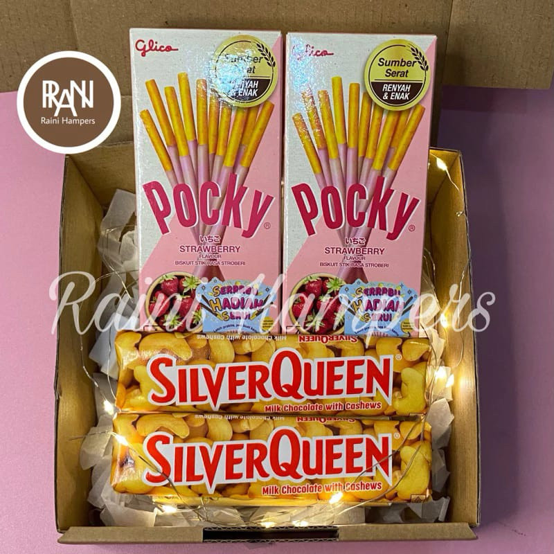 WORDGIFT Kado Hadiah Valentine - Gift Box Coklat dan Pocky - Hadiah Kado Ulang Tahun Cewek - Hadiah 