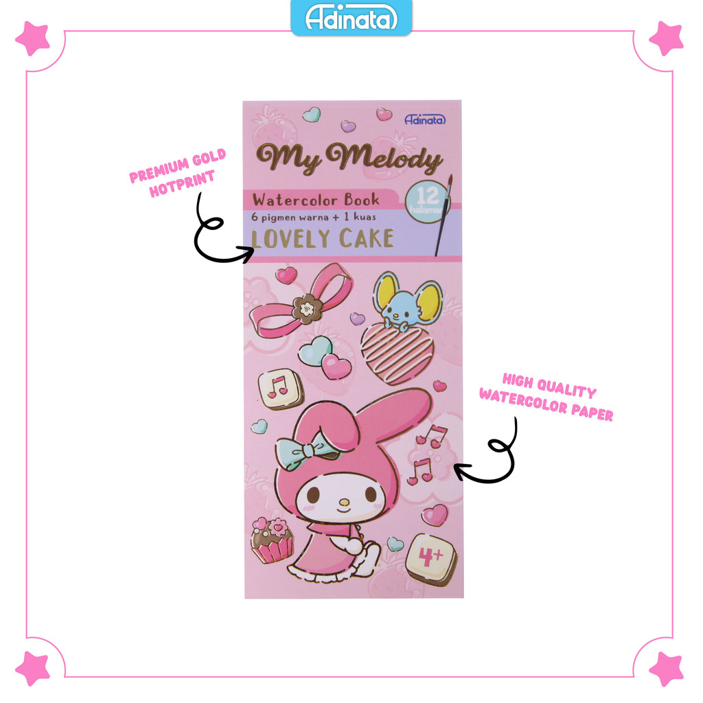 

My Melody Water Color Book 2513-9101 / Buku Mewarnai / Buku Aktivitas anak / Adinata