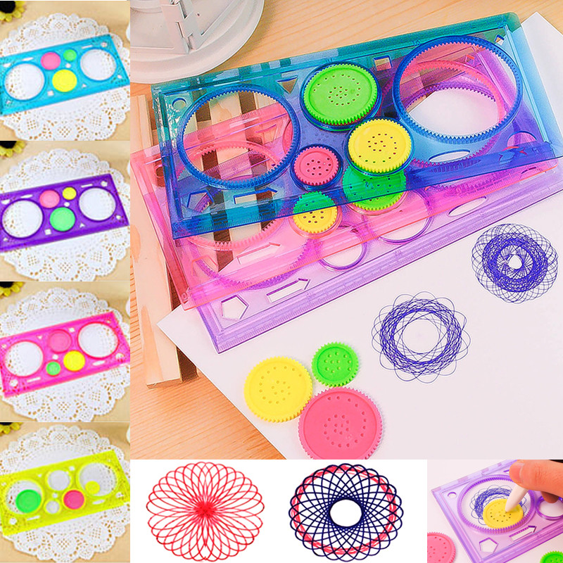 

Painting Multi-function Interesting Puzzle Spirograph Children Drawing Plastic Ruler Can Improve Start Work Ability YH-17