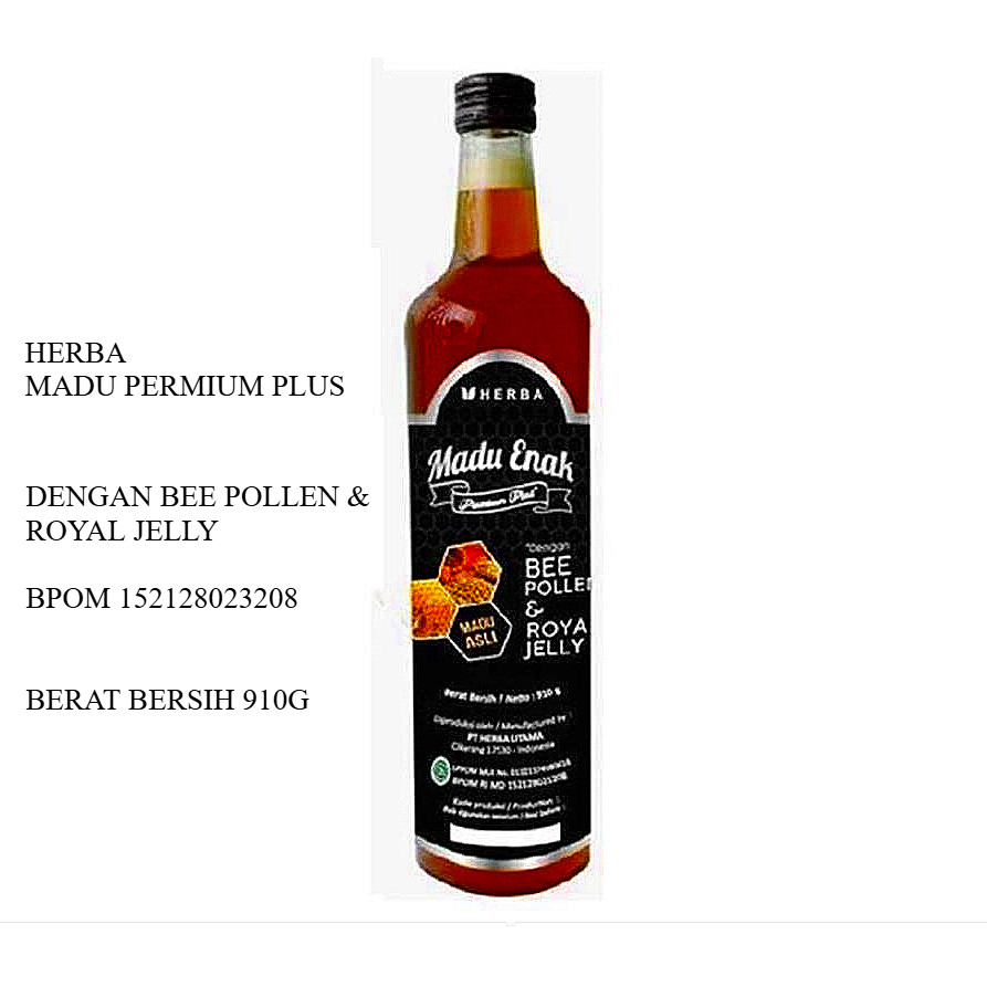 

MADU ENAK Premium Plus Bee Pollen Royal Jelly 910 gr