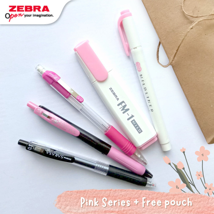 

Zebra Sarasa Mildliner Color Series - Free Limited Edition ZebraPouch - Merah Muda