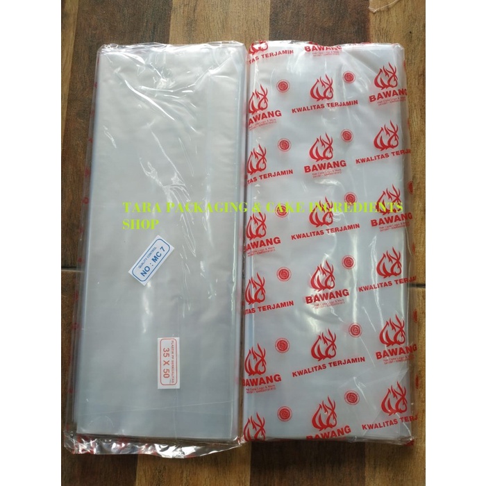 KANTONG PLASTIK BENING PP 35 X 50 merk BAWANG