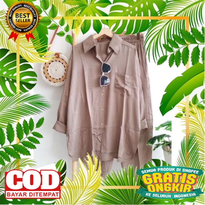 KOREAN STYLE OOTD TRENDY TERBARU /ONE SET WANITA POLOS | SETELAN WANITA PREMIUM JUMBO/SETELAN OVERSI