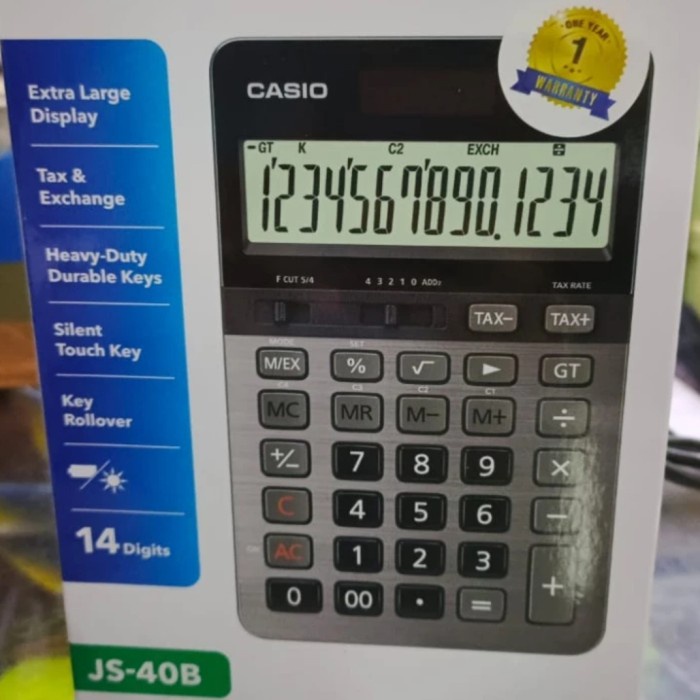 

CASIO KALKULATOR 14 DIGIT JS 40 B HEAVY DUTY CALCULATOR DESKTOP TYPE