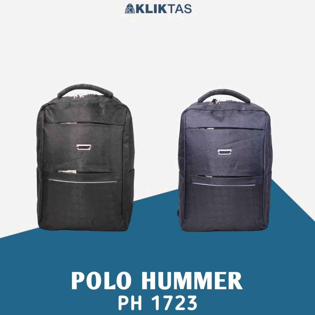 Tas Ransel Laptop Pria Import Polo Hummer Backpack Kerja