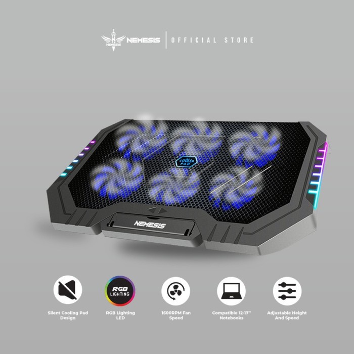 NYK Nemesis X7 Windblaze CoolingPad 6 Fan RGB Cooling Pad Laptop