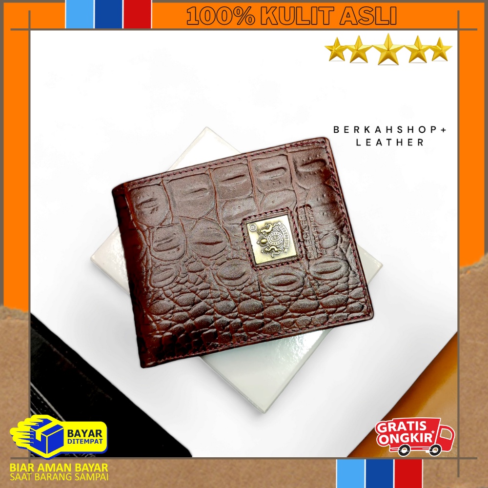 RST Dompet Pria Kulit Sapi Asli 100% Original Motif Kulit Buaya